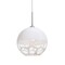 Besa Lighting Rocky Cord Pendant, White, Satin Nickel Finish, 1x60W Incandescent 1JT-ROCKYWH-SN - alternate 1